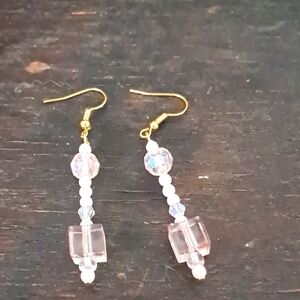 Elegant Pink and Pearl Beaded Earrings